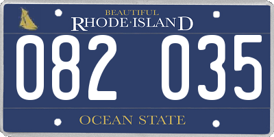 RI license plate 082035