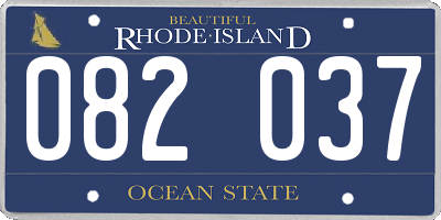 RI license plate 082037