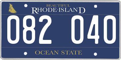 RI license plate 082040