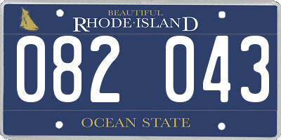 RI license plate 082043