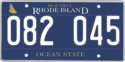 RI license plate 082045