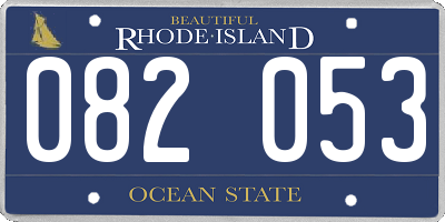 RI license plate 082053