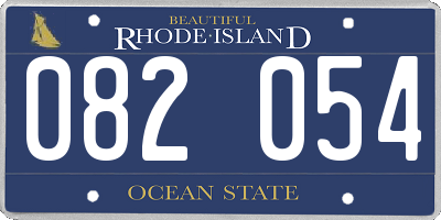 RI license plate 082054