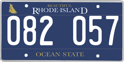 RI license plate 082057