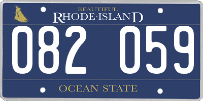 RI license plate 082059