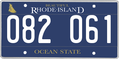 RI license plate 082061