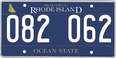 RI license plate 082062
