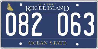 RI license plate 082063