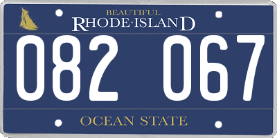 RI license plate 082067