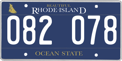 RI license plate 082078