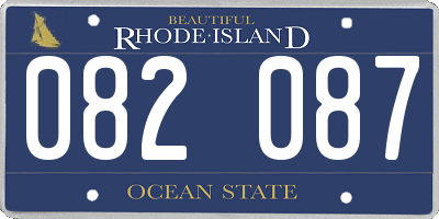 RI license plate 082087