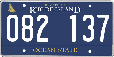 RI license plate 082137