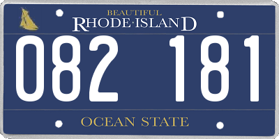 RI license plate 082181