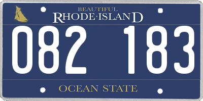 RI license plate 082183