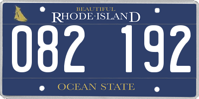RI license plate 082192
