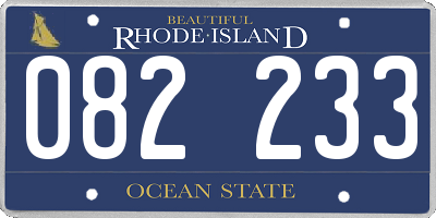 RI license plate 082233