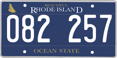 RI license plate 082257