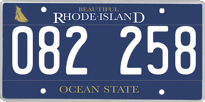 RI license plate 082258
