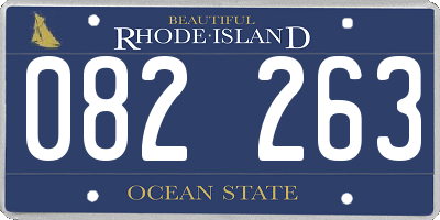RI license plate 082263