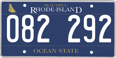 RI license plate 082292