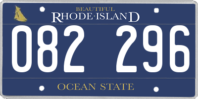 RI license plate 082296