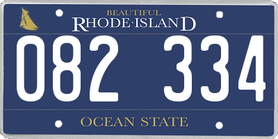 RI license plate 082334