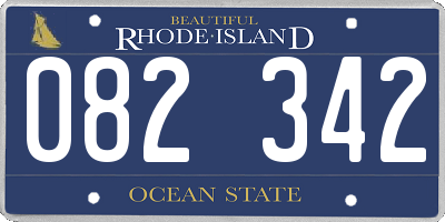 RI license plate 082342