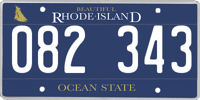 RI license plate 082343
