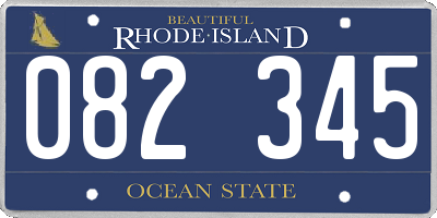 RI license plate 082345