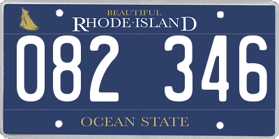 RI license plate 082346