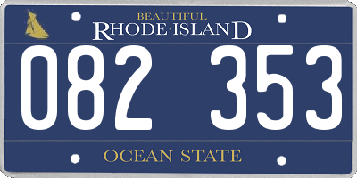 RI license plate 082353