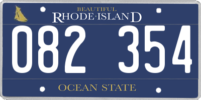 RI license plate 082354