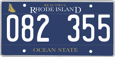 RI license plate 082355