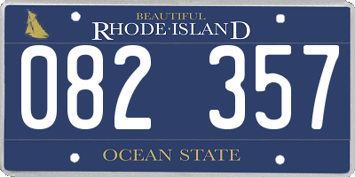 RI license plate 082357