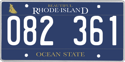RI license plate 082361