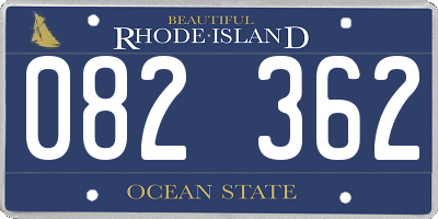 RI license plate 082362
