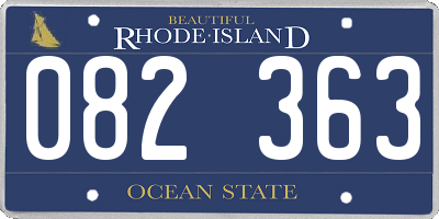 RI license plate 082363