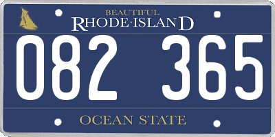 RI license plate 082365