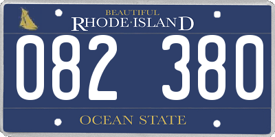 RI license plate 082380