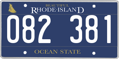 RI license plate 082381