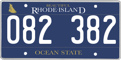 RI license plate 082382