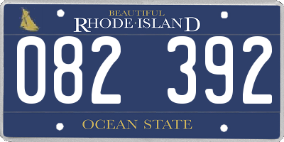 RI license plate 082392