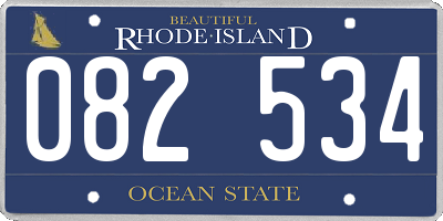 RI license plate 082534