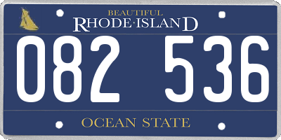 RI license plate 082536