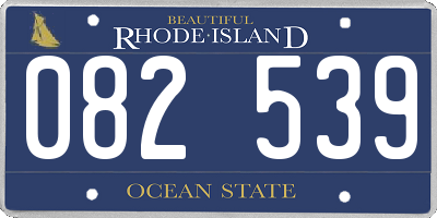 RI license plate 082539