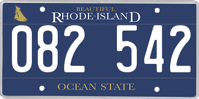 RI license plate 082542