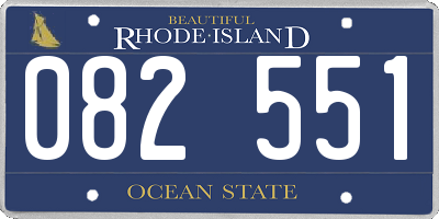 RI license plate 082551