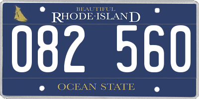 RI license plate 082560