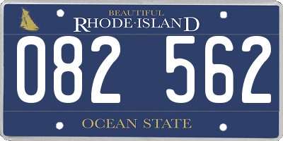 RI license plate 082562