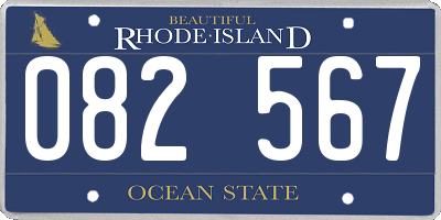 RI license plate 082567